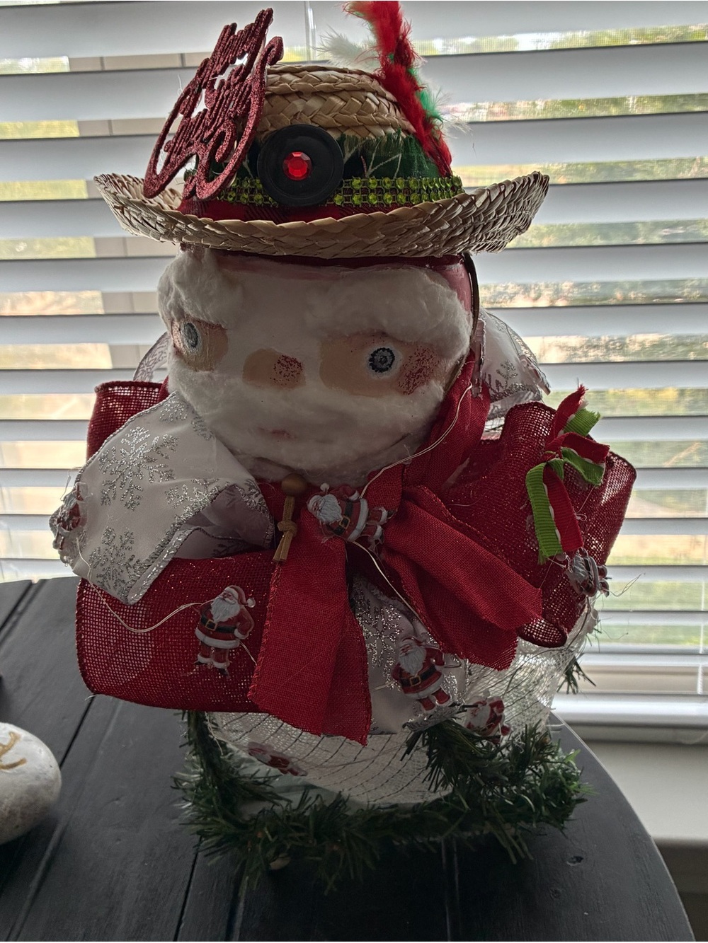 Festive Lighted Santa Holiday Decoration